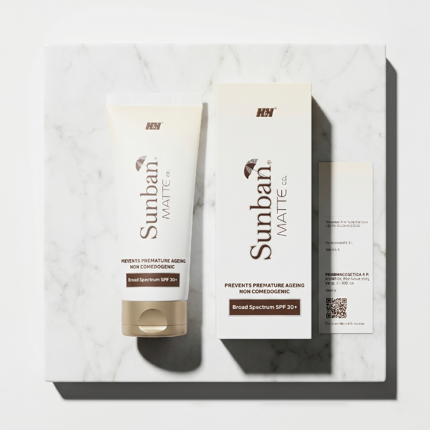 Sunban Matte Gel | SPF 50+ Water-Resistant UVA/UVB Protection Sunscreen Gel