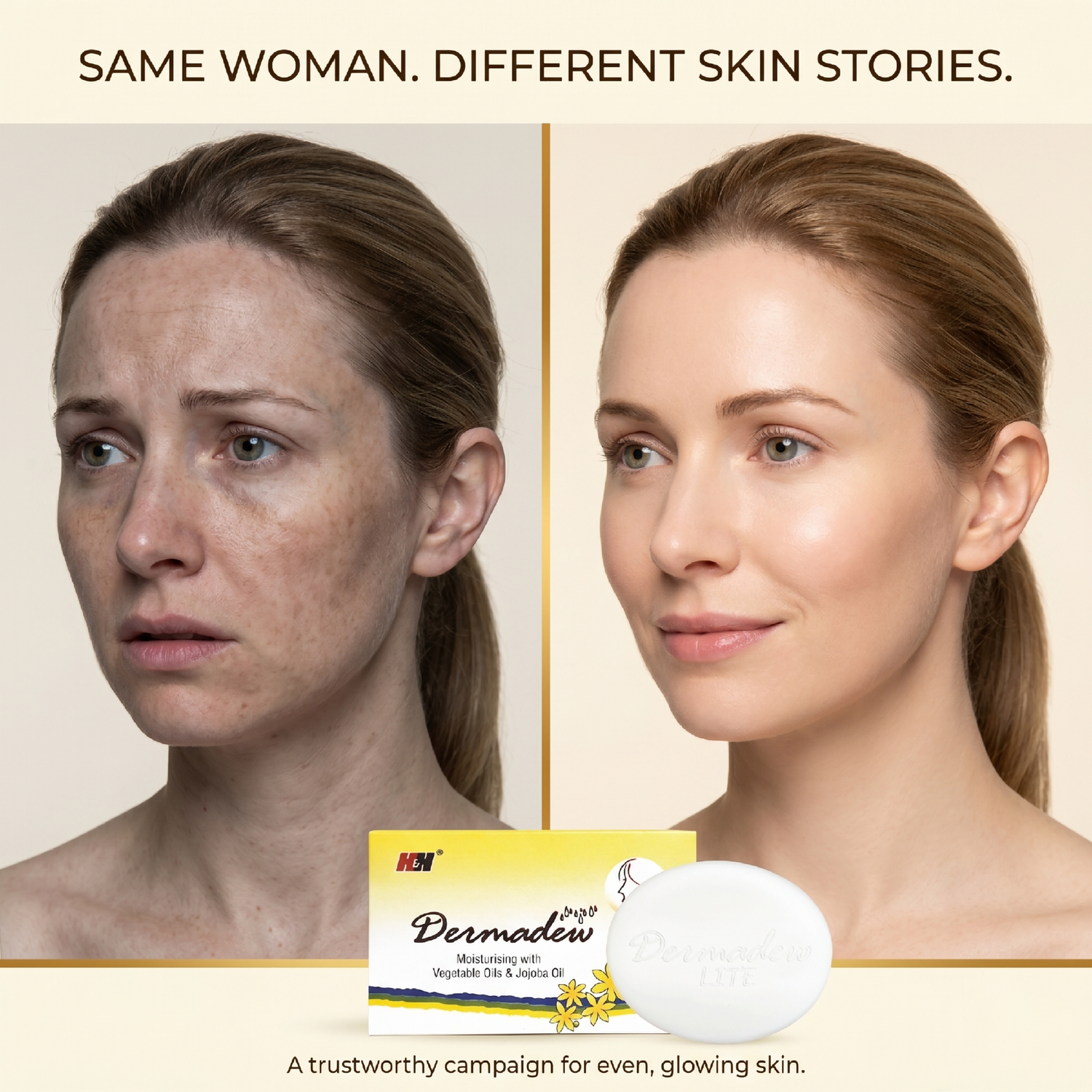 Dermadew Lite Soap | Brightening & Skin Tone Evening Cleansing Bar