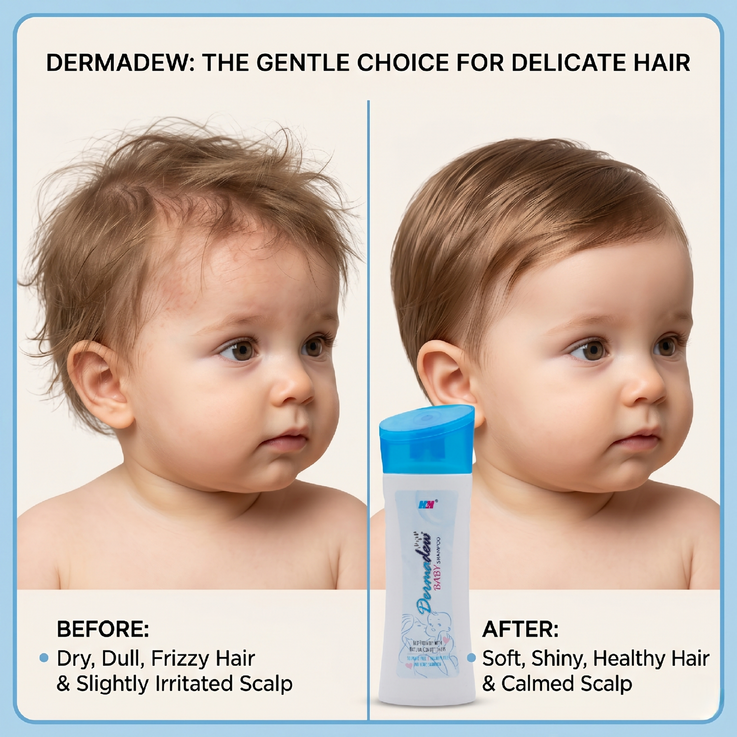 Dermadew Baby Shampoo, 80ML | Ultra-Gentle No-Tears Sulphate & Paraben Free Baby Hair Cleanser